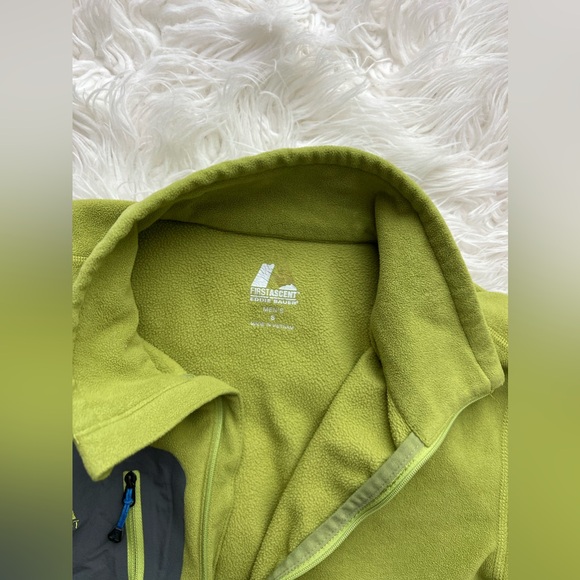 Eddie Bauer FIRST ASCENT Fleece Mens Small Green Quarter Zip Hiking Pullover - Picture 5 of 6